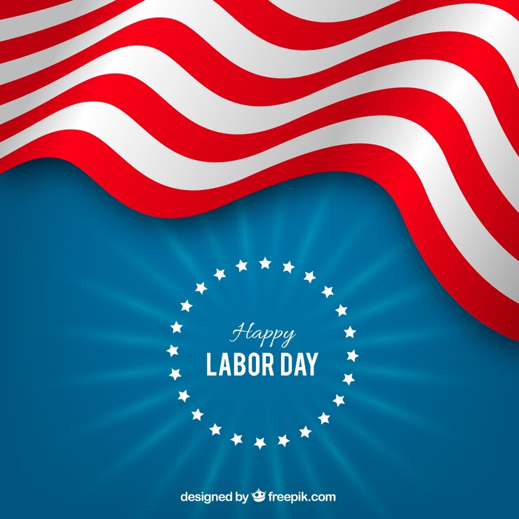 Vetor grátis retro background of waving labour day banner