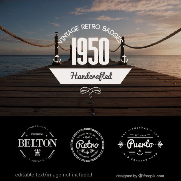 Vetor grátis retro emblemas