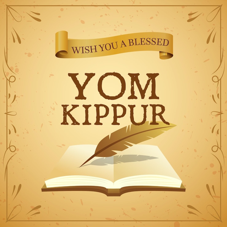 Vetor grátis retro yom kippur