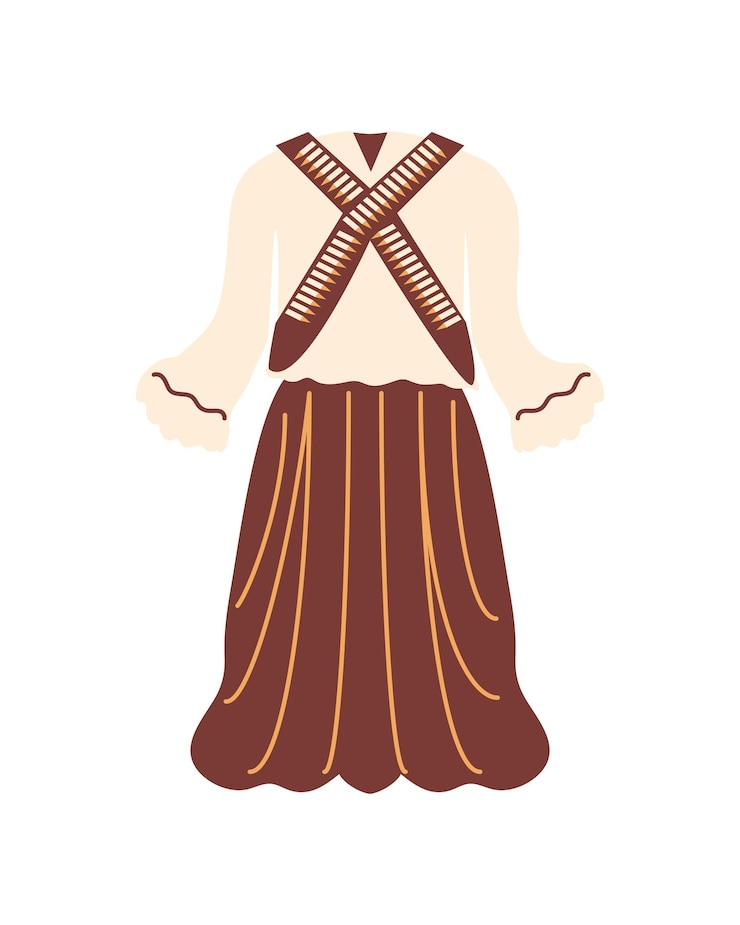 Vetor grátis revolução mexicana roupas ilustração isolada