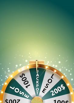 Roda da fortuna, ícone da sorte com lugar para texto. ilustração Vetor Premium