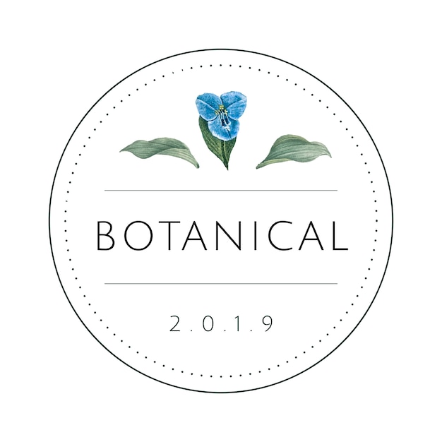 Rodada botânica design de logotipo vector
