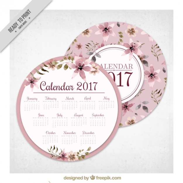 Rodada floral 2017 calendário