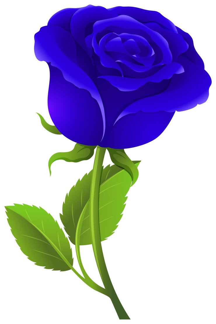 Vetor grátis rosa azul em haste verde