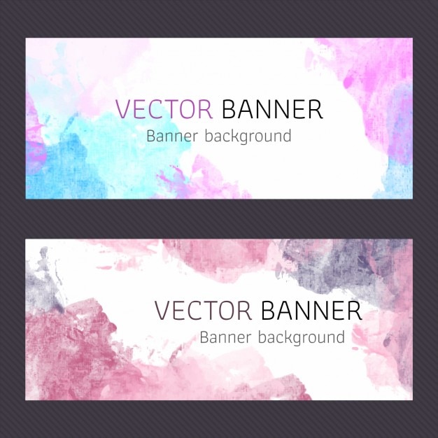 Vetor grátis rosa design banners aquarela