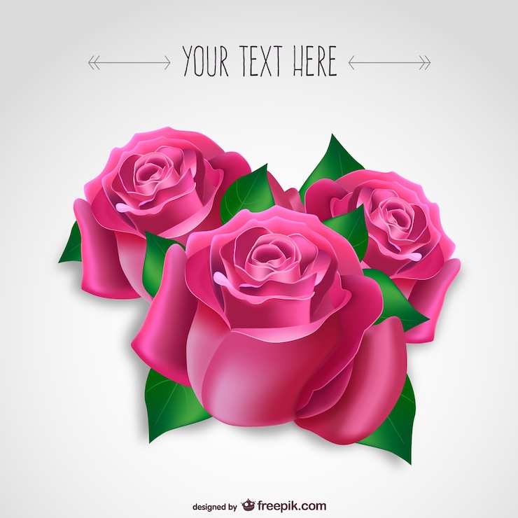 Vetor grátis rosas cor de rosa apaixonados