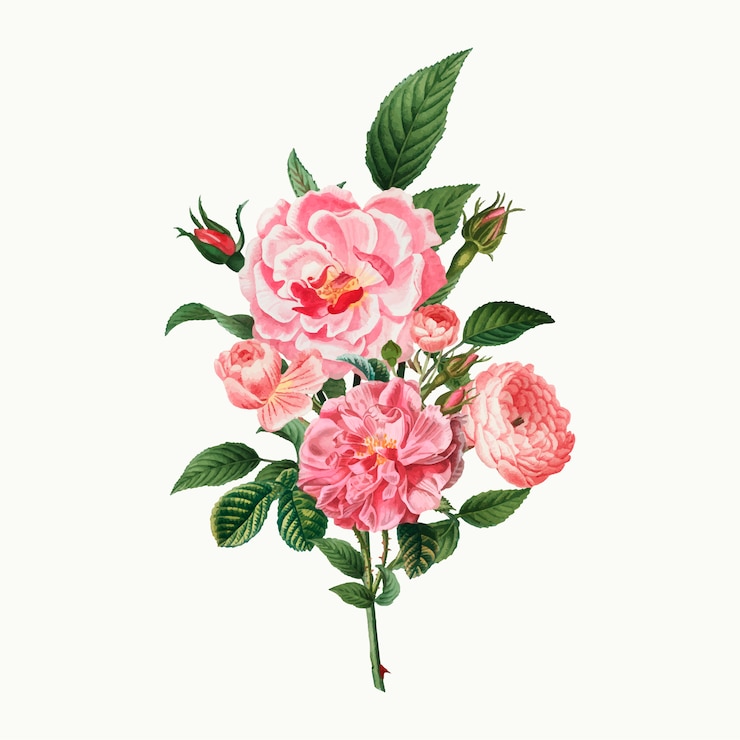 Vetor grátis rosas cor de rosa