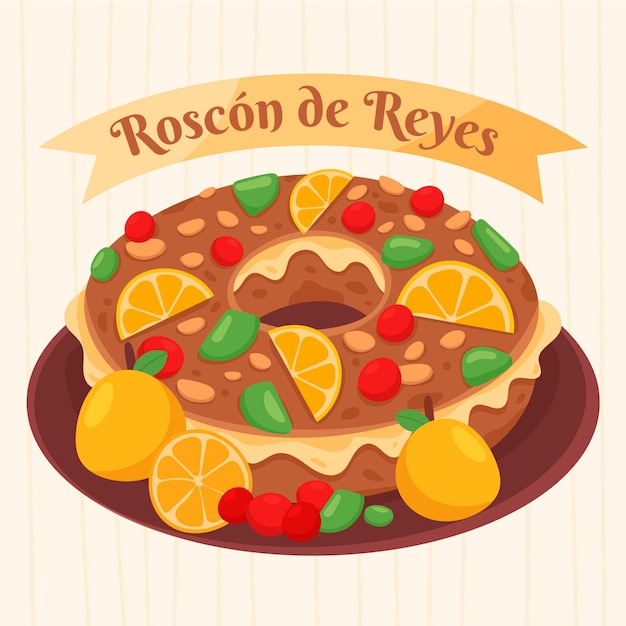 Roscon de reyes desenhado à mão