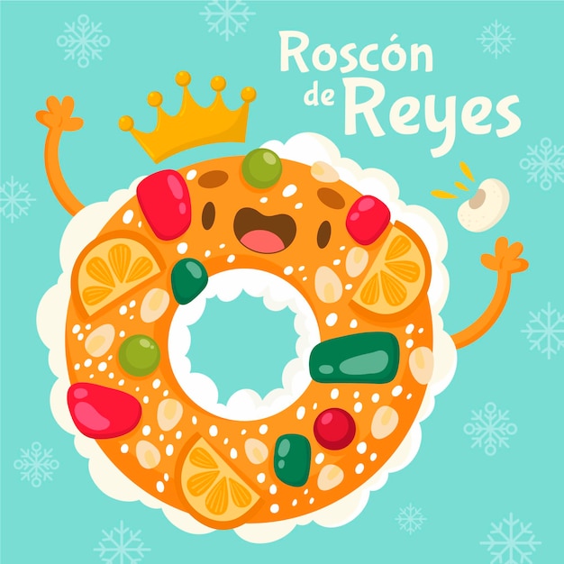 Roscon de reyes desenhado à mão