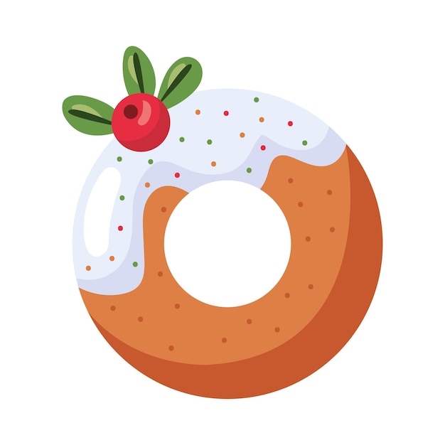 Vetor grátis rosquinha de sobremesa de natal