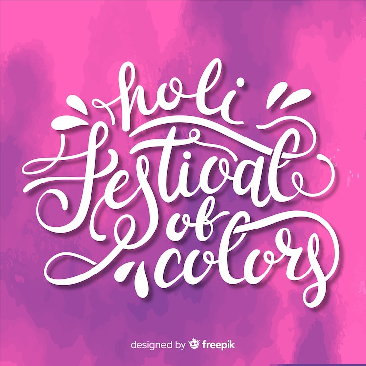 Vetor grátis rotulação de fundo festival de holi