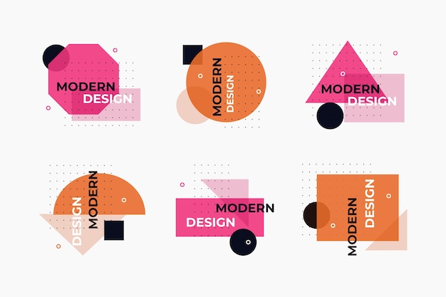 Rótulos de design gráfico de desenho geométrico