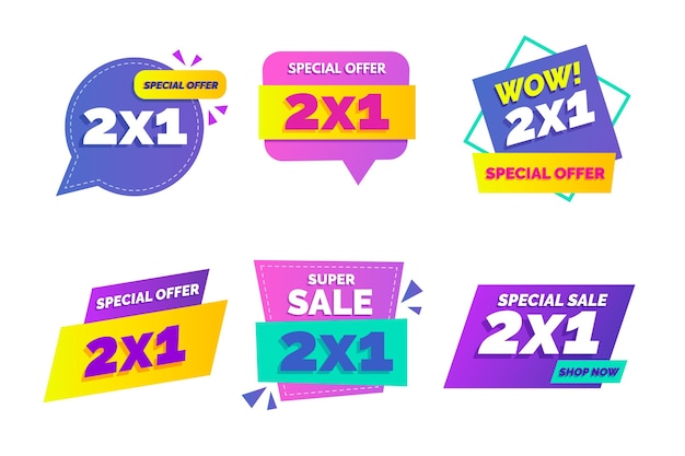 Rótulos de promoção 2x1