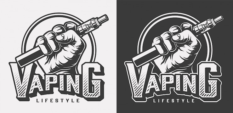 Vetor grátis rótulos monocromáticos vaping vintage