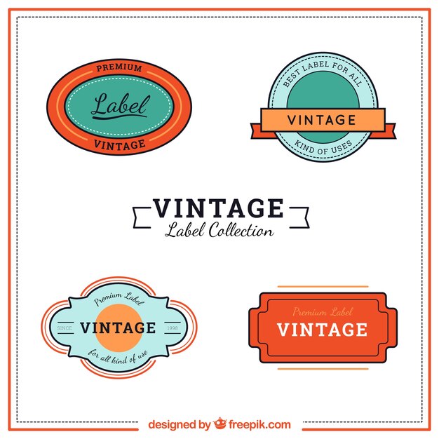 Rótulos vintage coloridos