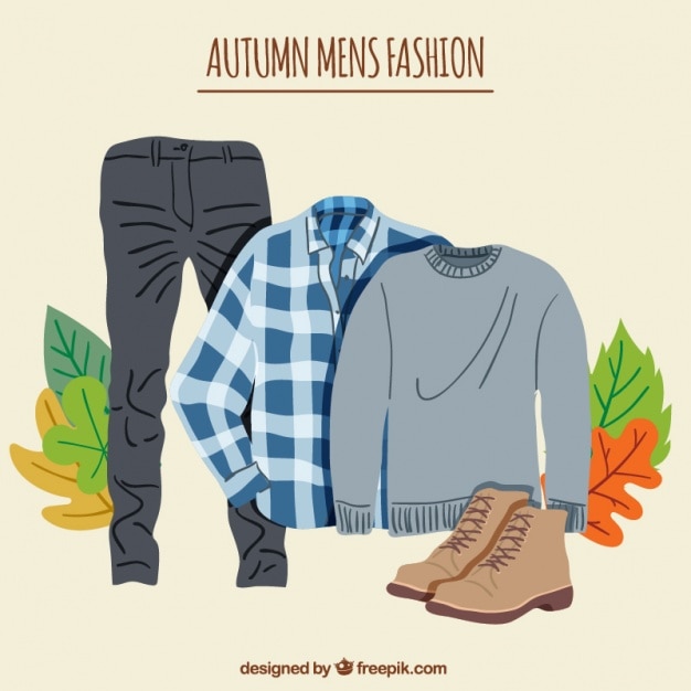 Vetor grátis roupa masculina outono