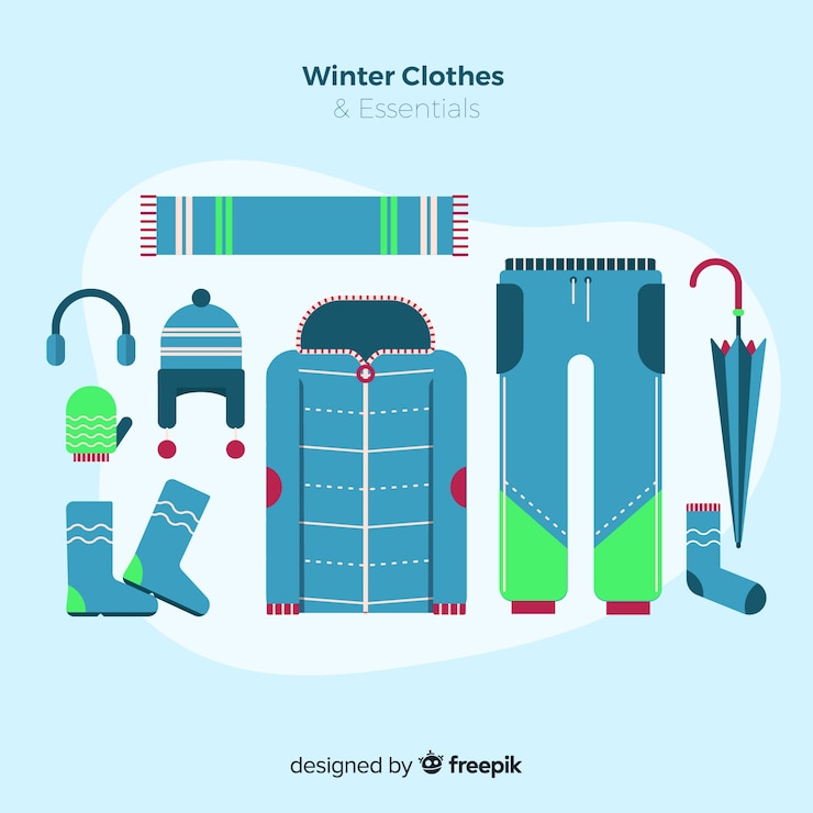 Vetor grátis roupas e itens básicos de inverno