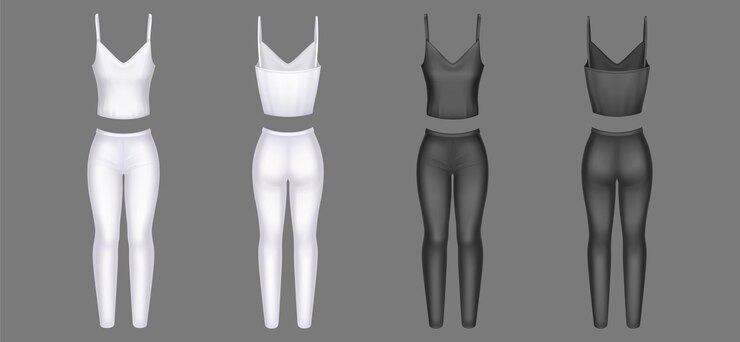 Vetor grátis roupas femininas 3d vector calças apertadas e regata