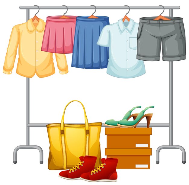 Roupas isoladas na prateleira