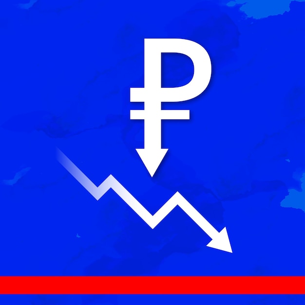 Rublo russo azul branco fundo vermelho banner de design de mídia social Vetor grátis