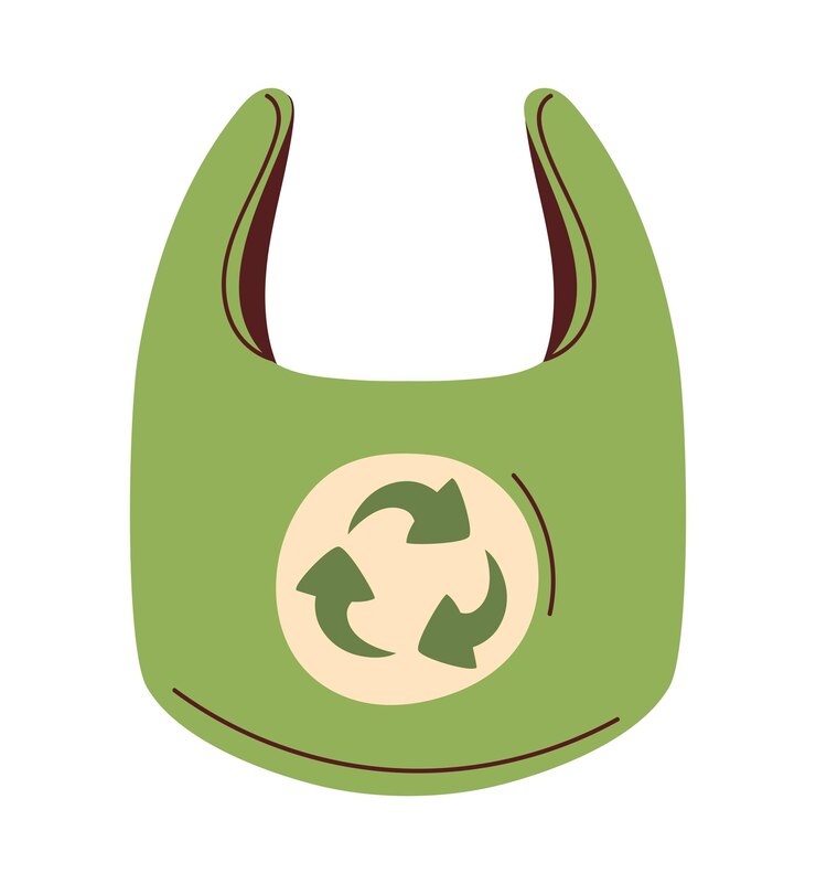 Vetor grátis saco de compras ícone de sustentabilidade ecológica isolado
