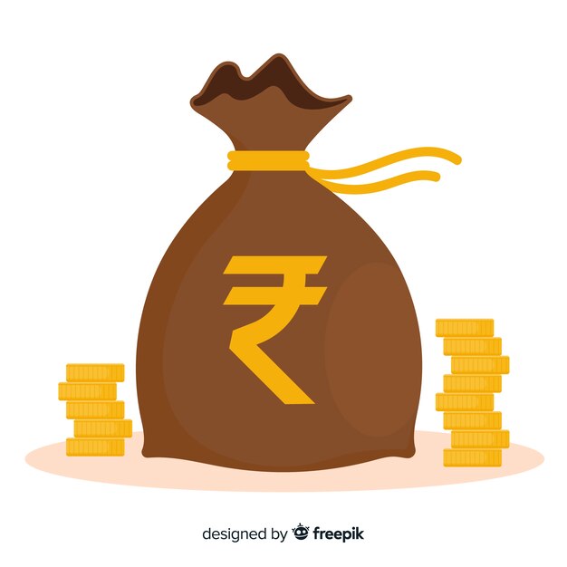 Saco de dinheiro de rúpia indiana