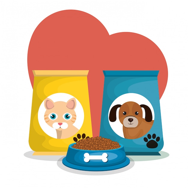 sacos de mascotes conjunto de alimentos