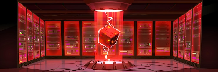 Vetor grátis sala de armazenamento de informações digitais do data center