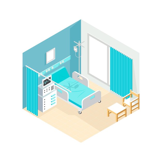 Sala de hospital isométrica