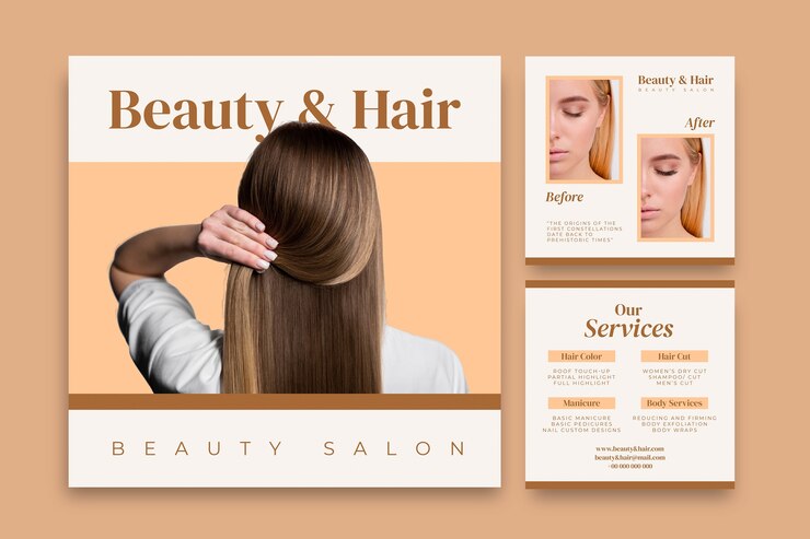 Vetor grátis salão de beleza design de modelo de postagem no instagram