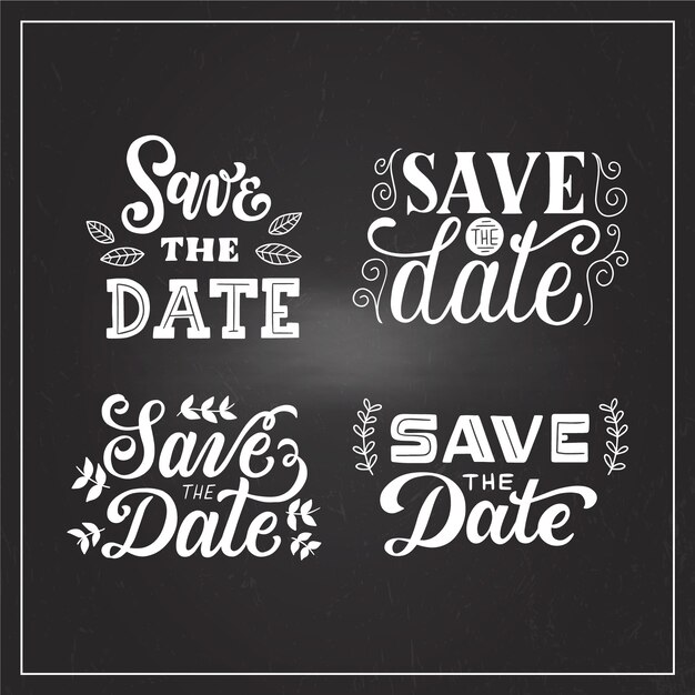 Salve a data coleção de letras de casamento