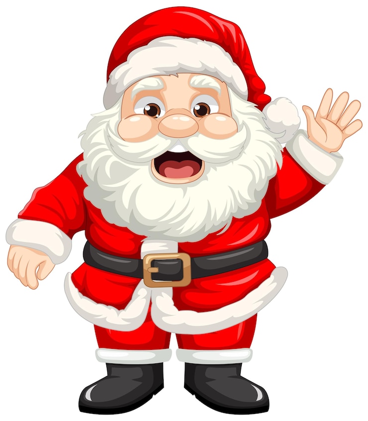 Vetor grátis saudação alegre do papai noel dos desenhos animados para a celebração do natal