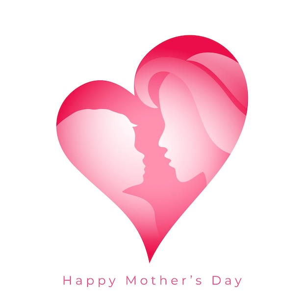 Saudação de amor de dia das mães com coração