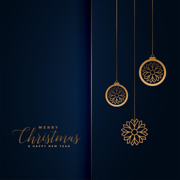 Saudação do festival de natal premium em azul royal e dourado