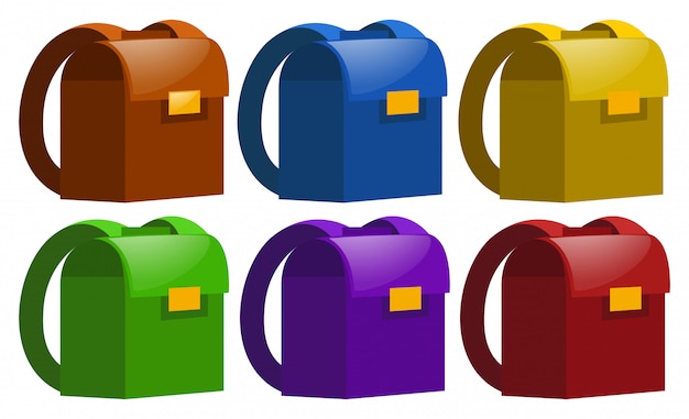 Schoolbags em seis cores