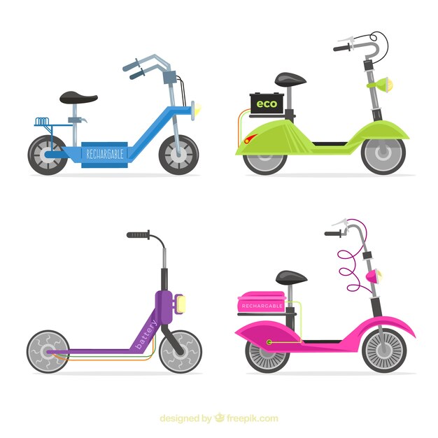 Scooters urbanos com estilo colorido