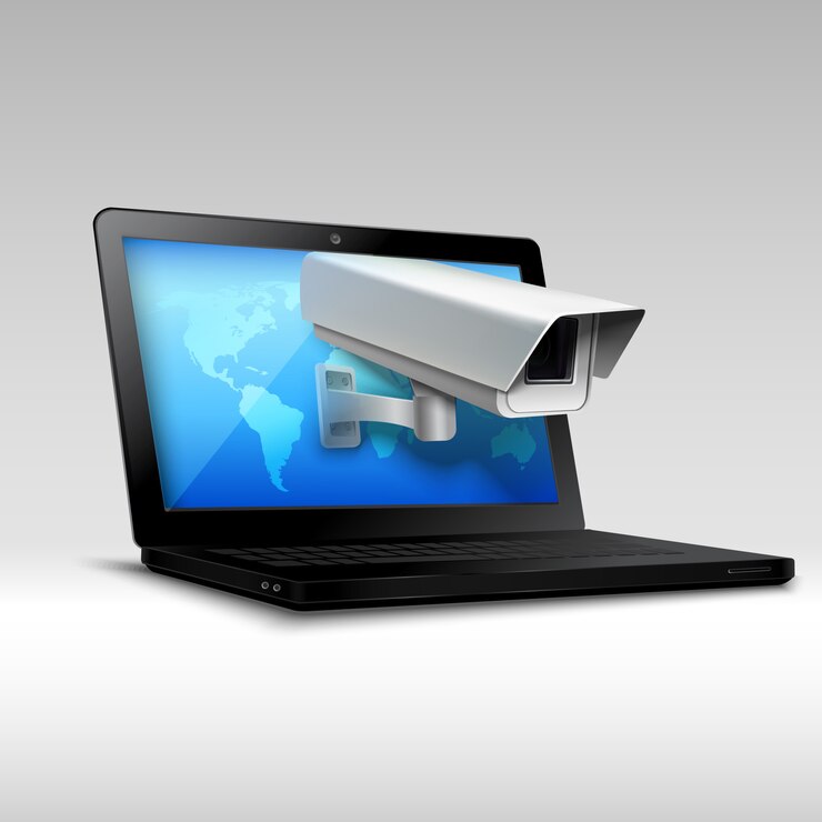 Vetor grátis segurança web laptop
