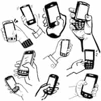 Vetor grátis segure a ilustração móvel do telefone de mão