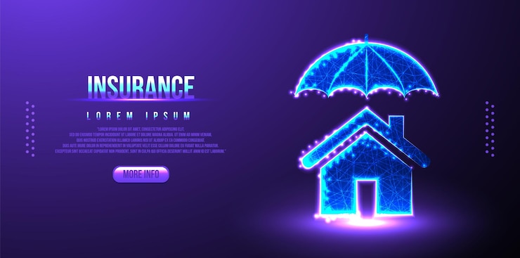 Vetor grátis seguro, casa, guarda-chuva, design de malha de estrutura de arame poli baixa