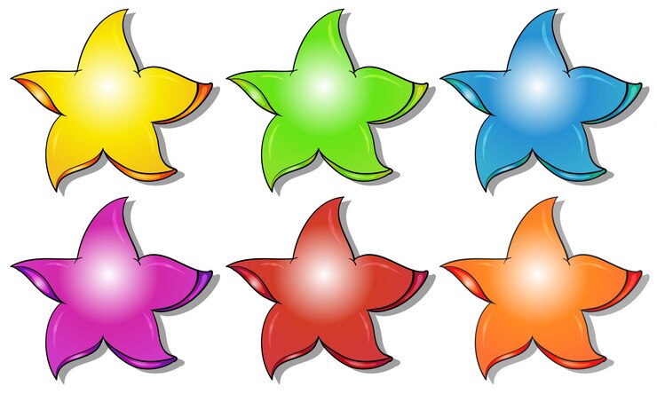 Vetor grátis seis estrelas coloridas