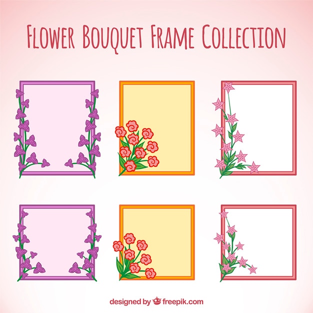 Seis frames florais