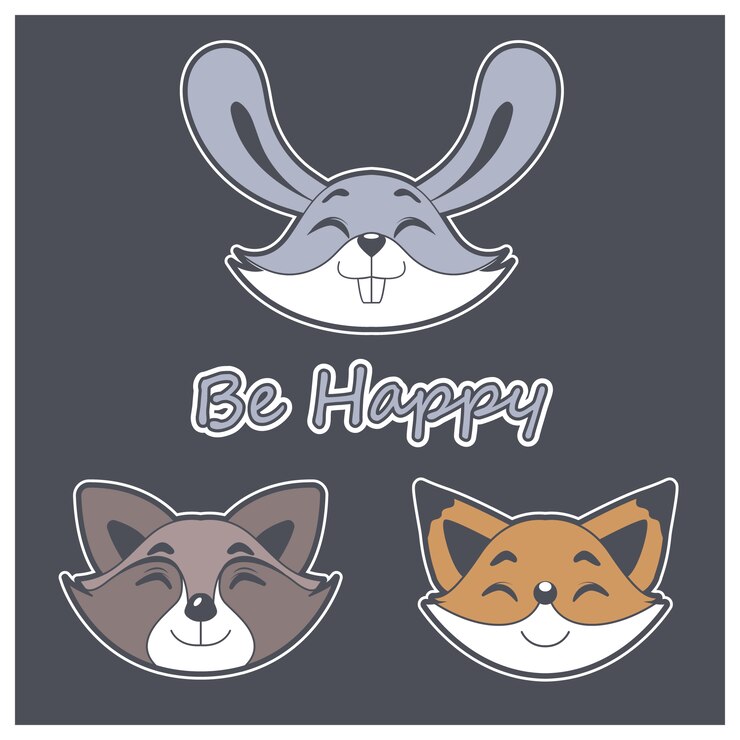 Vetor grátis seja fundo feliz com os animais