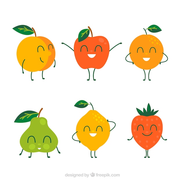 Seleção de personagens de frutas engraçadas