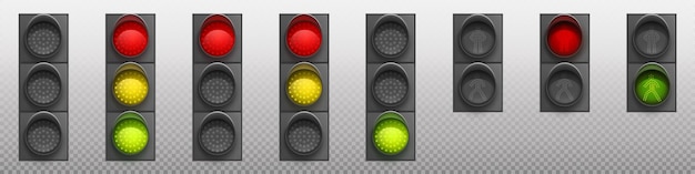 Semáforos de rua com lâmpadas led