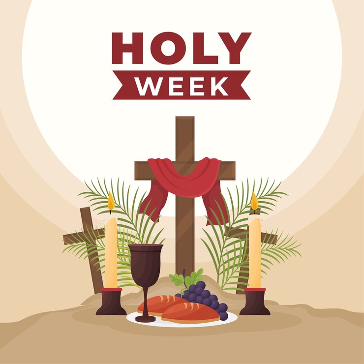Vetor grátis semana santa celebração estilo simples