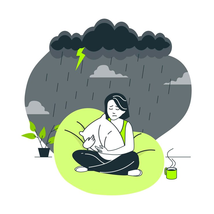Vetor grátis sentindo a ilustração do conceito azul
