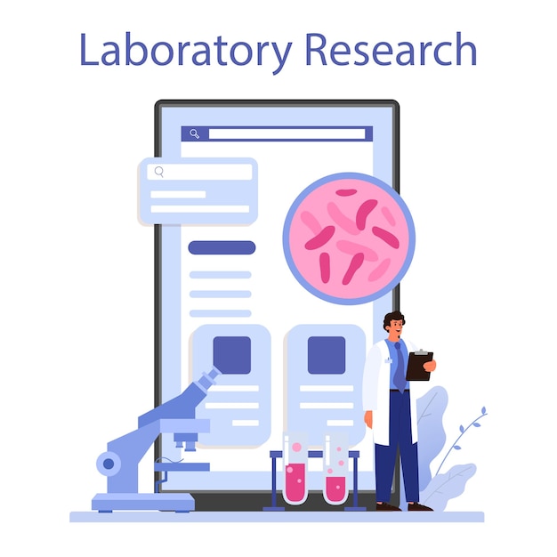 Serviço ou plataforma on-line de urologista ideia de exame e tratamento de rim e bexiga pesquisa de laboratório ilustração plana vetorial