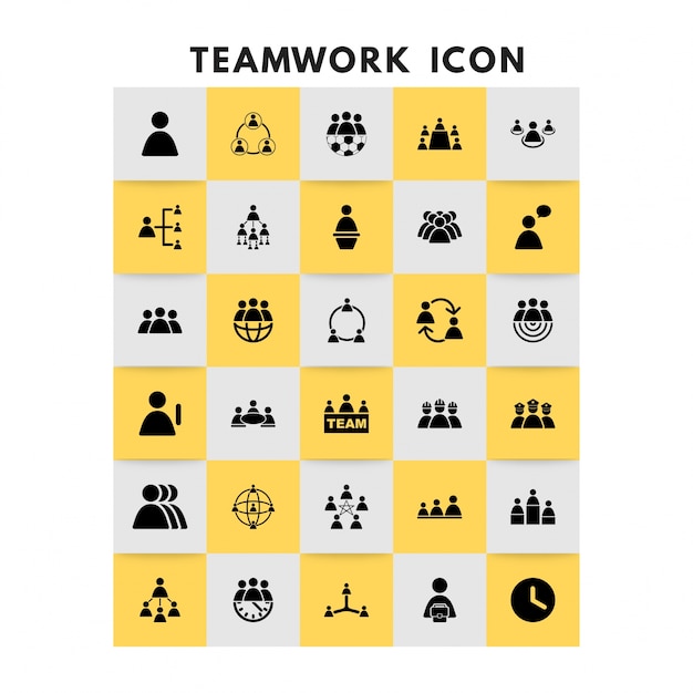 set trabalho em equipe Icons Vector