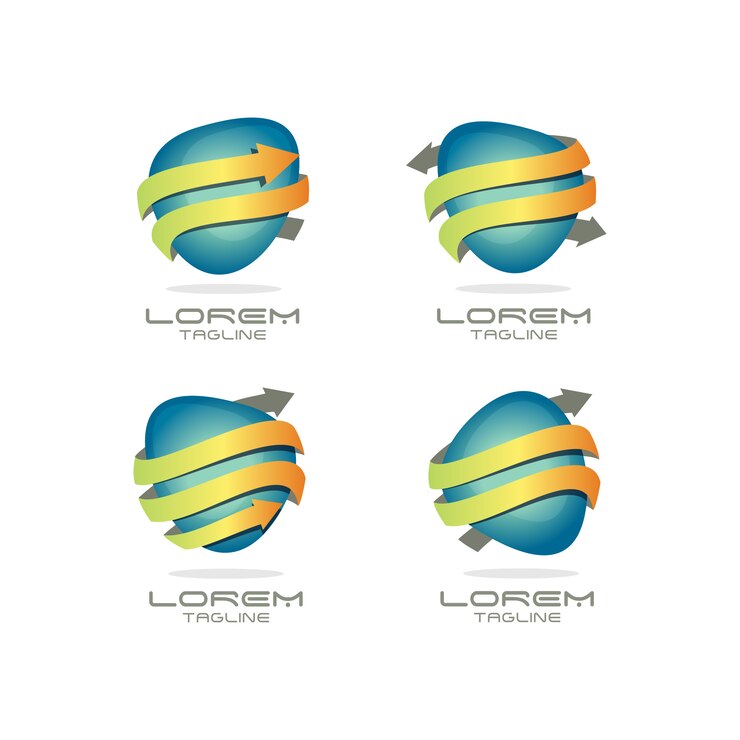 Vetor grátis seta design de logotipo