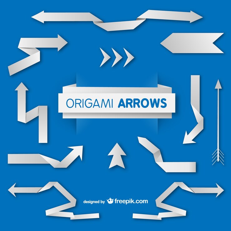 Vetor grátis setas de papel origami